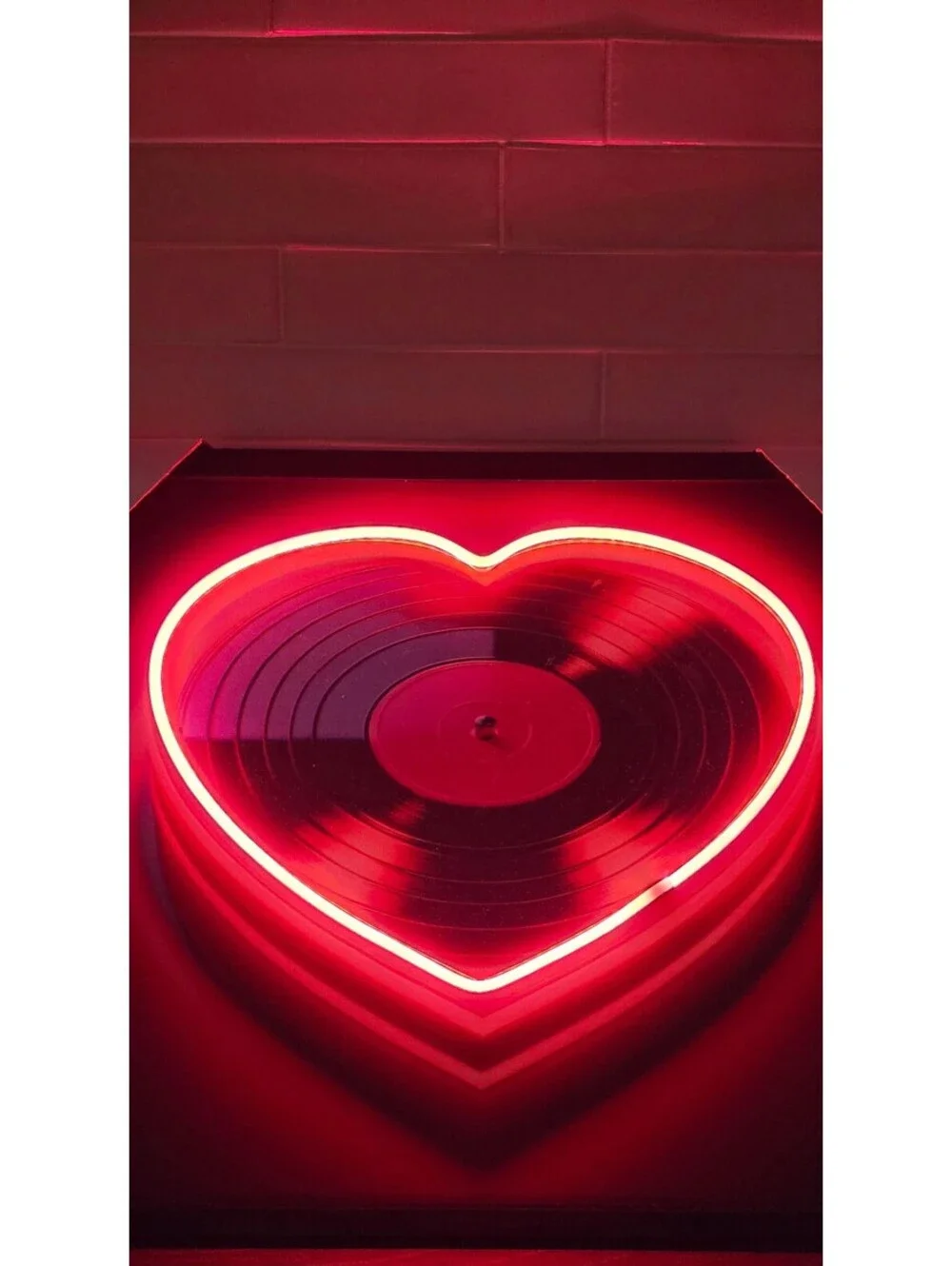 Heart Neon Light Vinyl Record Wall Art